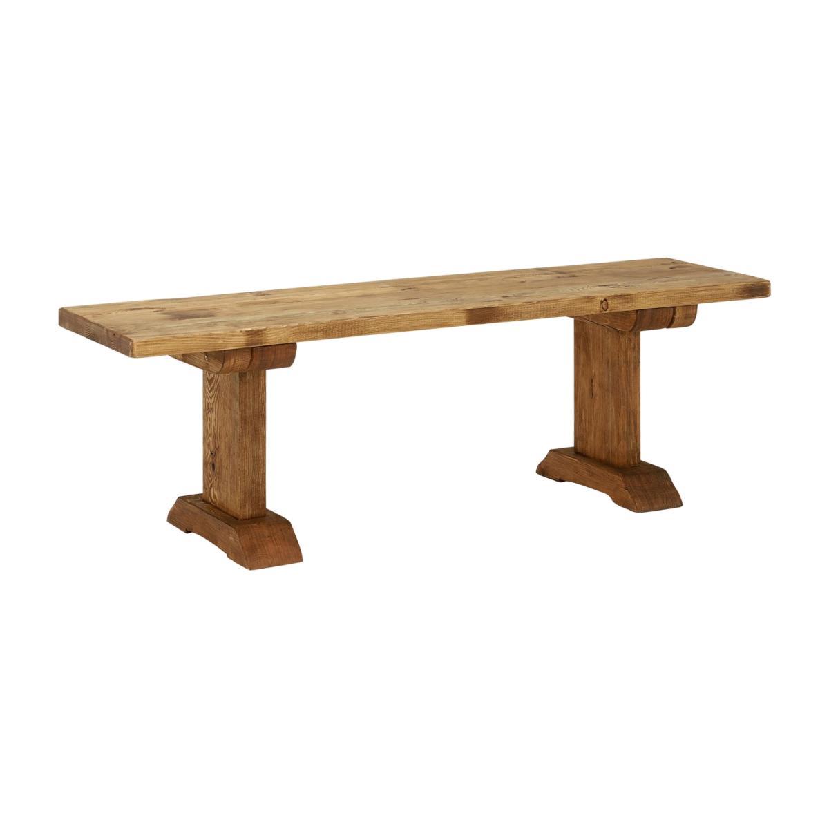 Newsham Reclaimed Wood Bench, Polished Brown – image 1