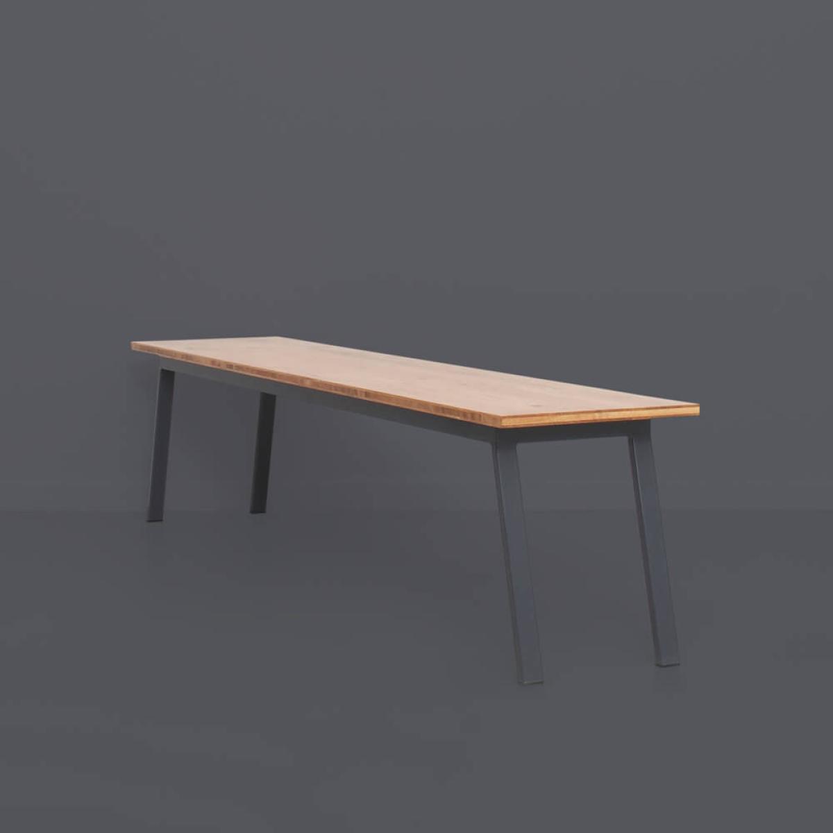 Oak Graphite Grey Valkenburg Bench – image 2