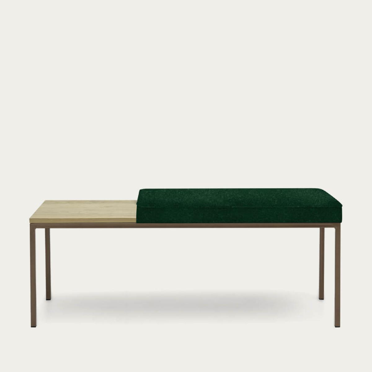 Leaf Green Cube Bench Wool Line