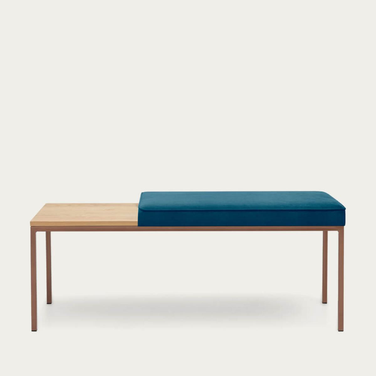 Royal Blue Cube Bench Velvet Line