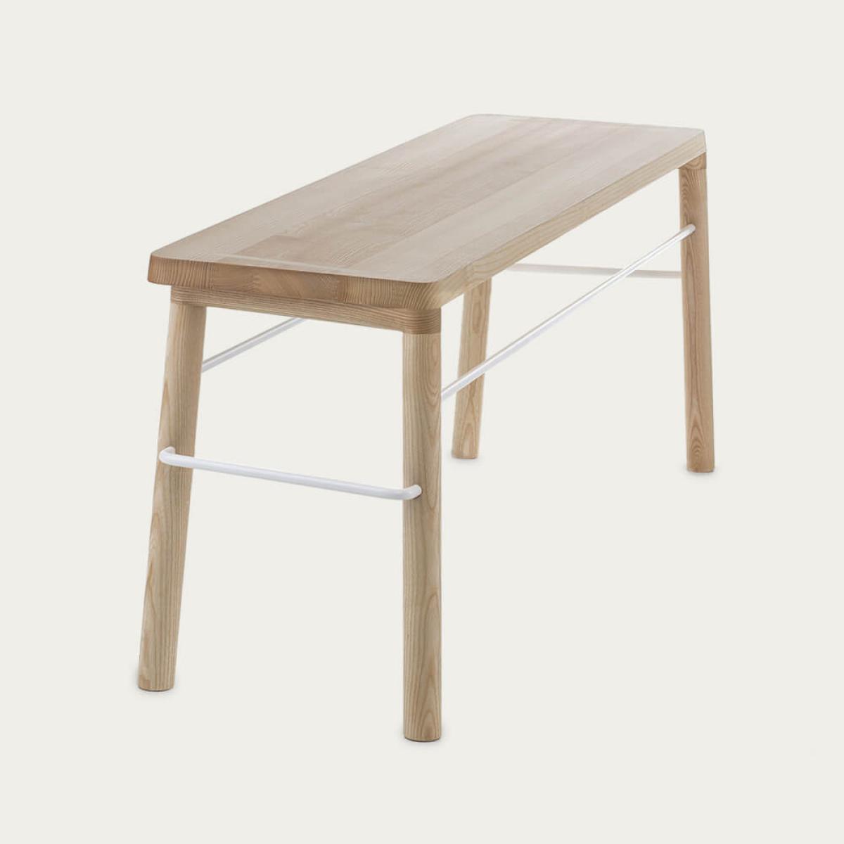 White Matte Cross Bar Taberna Bench