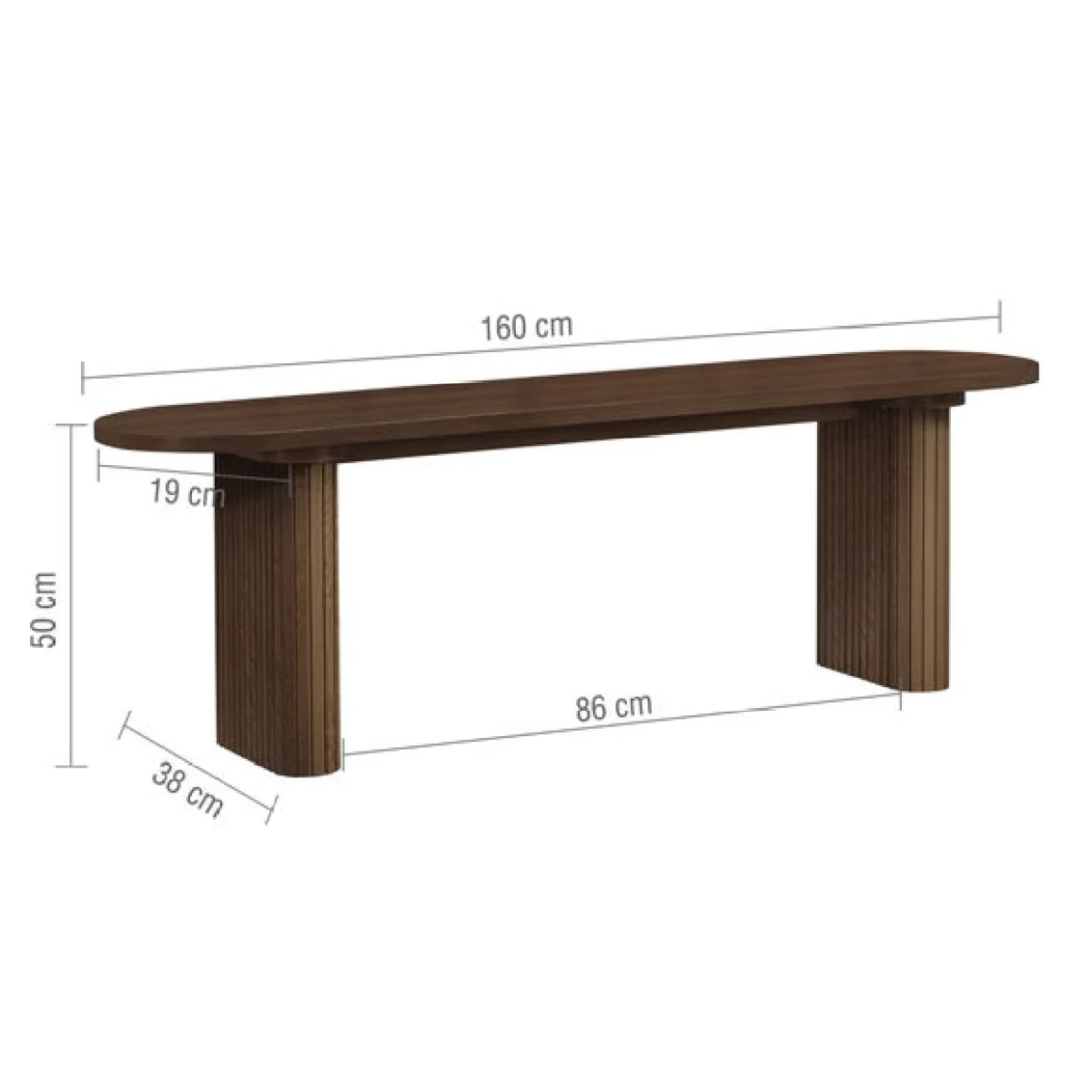 Axel Fluted Oval Bench – image 8