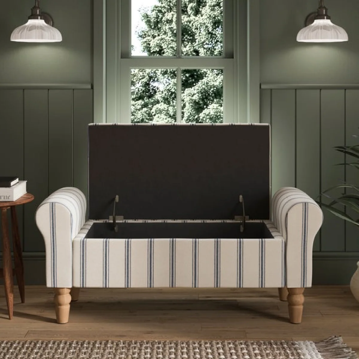Lilian Folkstone Stripe Storage Window Seat – image 2