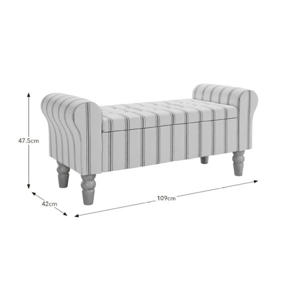 Lilian Folkstone Stripe Storage Window Seat – image 9