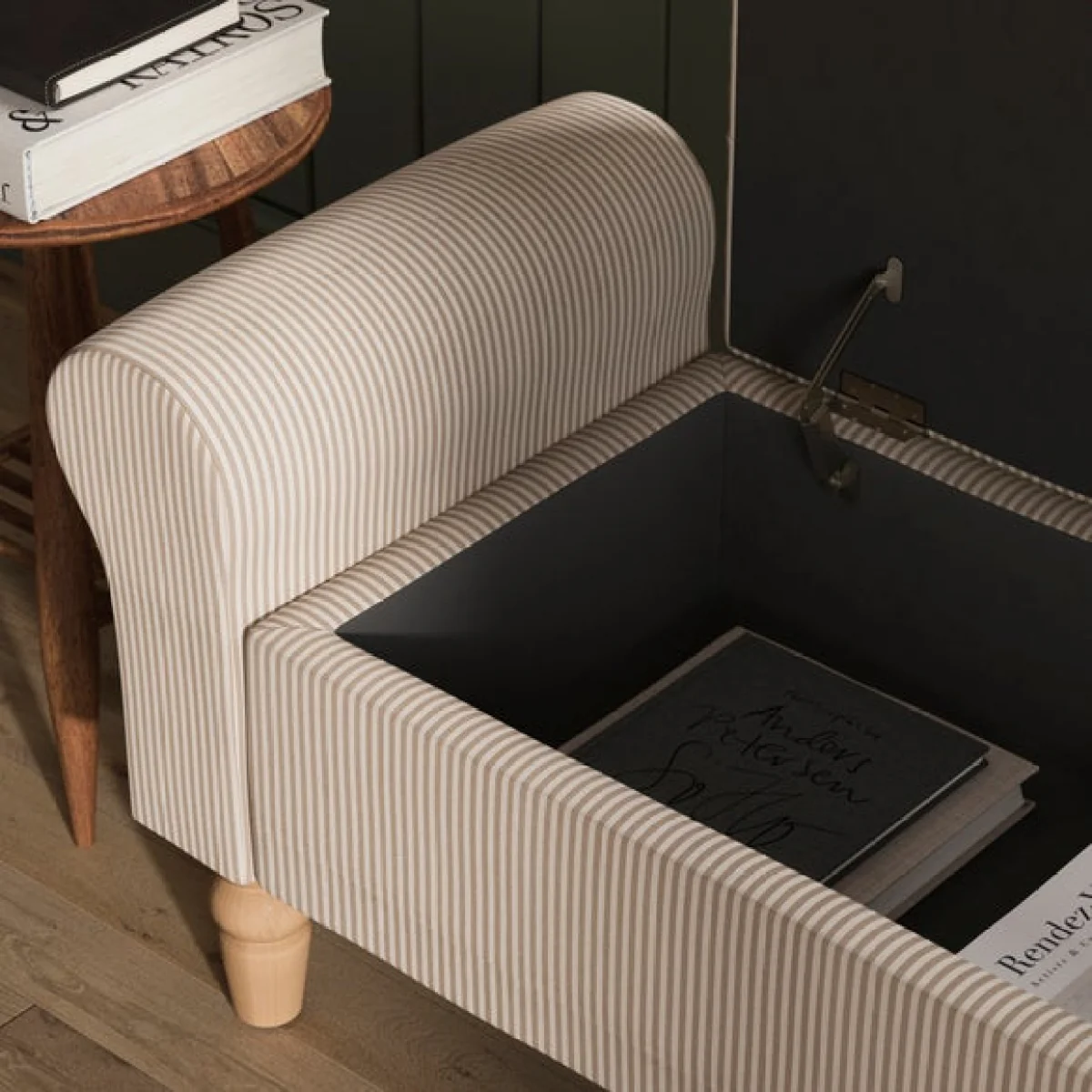 Lilian Small Stripe Storage Window Seat – image 3