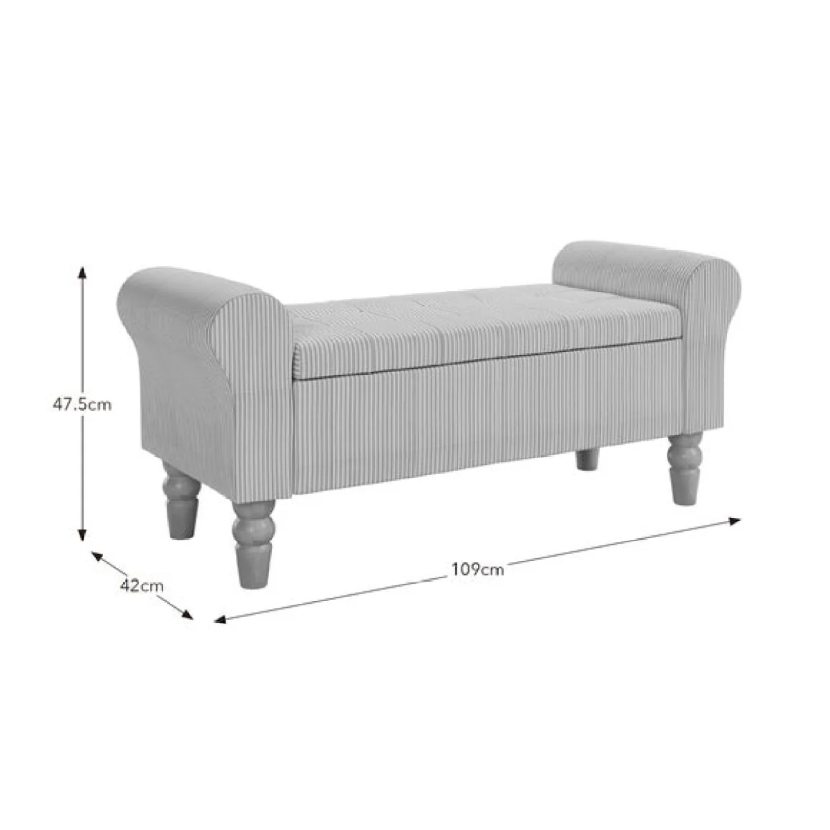 Lilian Small Stripe Storage Window Seat – image 9