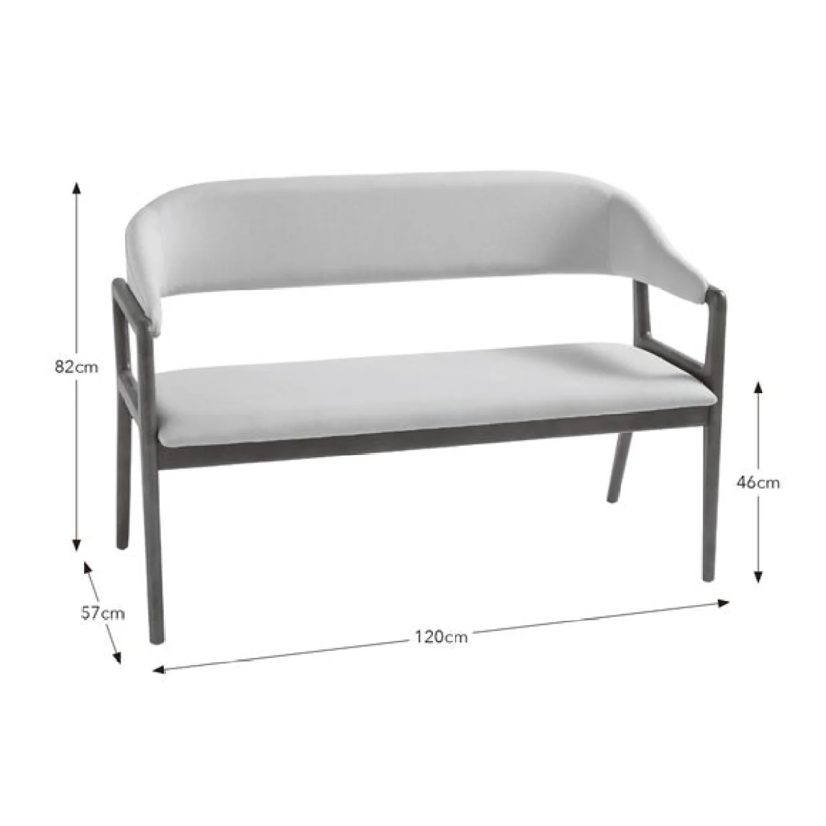 Hugh Dining Bench, Fabric – image 7