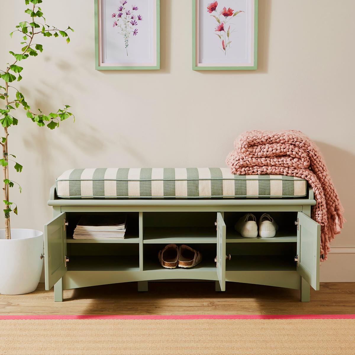 Beatrice Striped Storage Bench – image 2