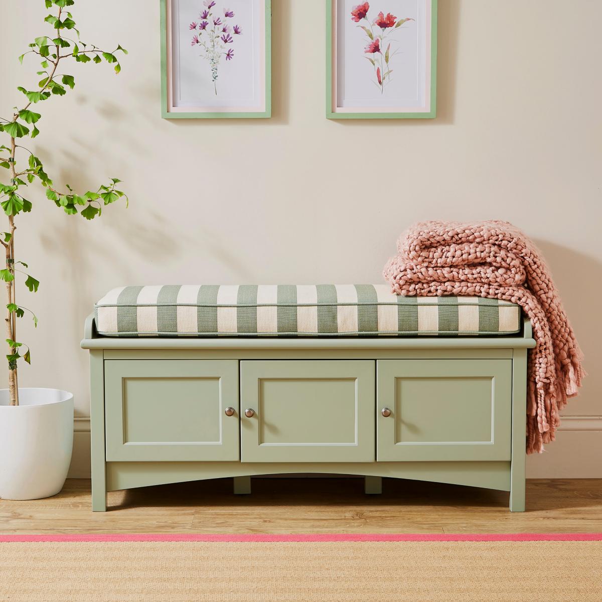 Beatrice Striped Storage Bench – image 1