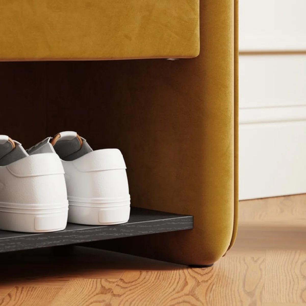 Estelle Velvet Hallway Storage Bench – image 5