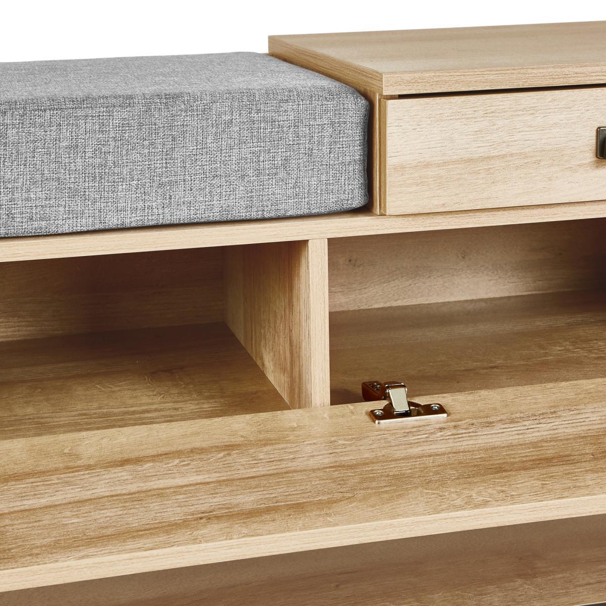 Fulton Oak Effect Storage Bench Brown and Grey – image 7