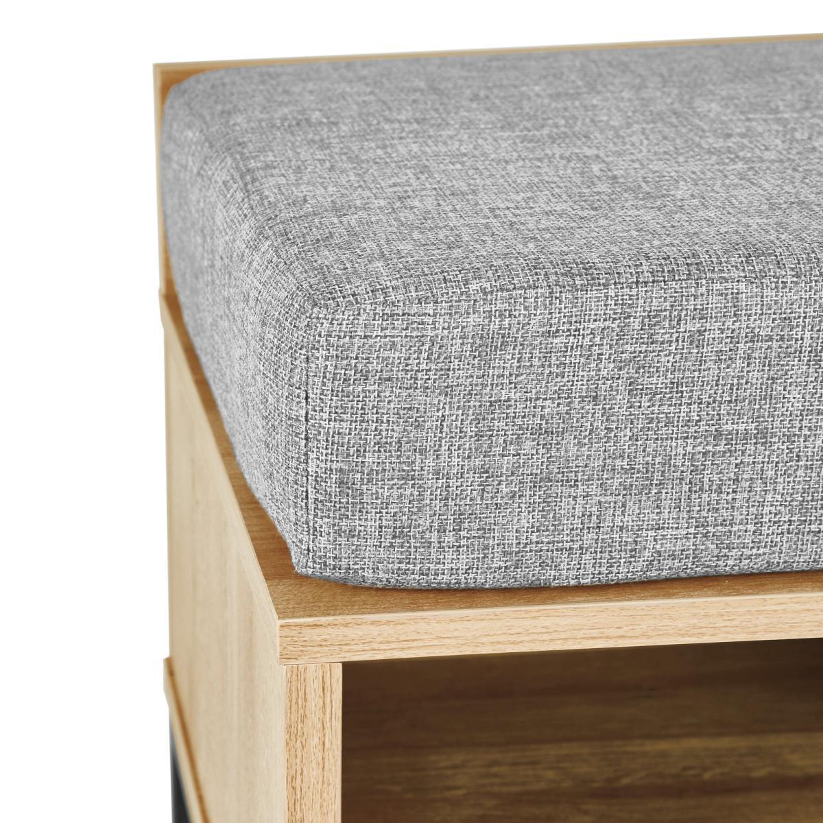 Fulton Oak Effect Storage Bench Brown and Grey – image 8