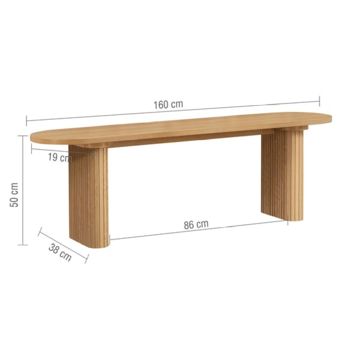 Axel Fluted Oval Bench – image 8