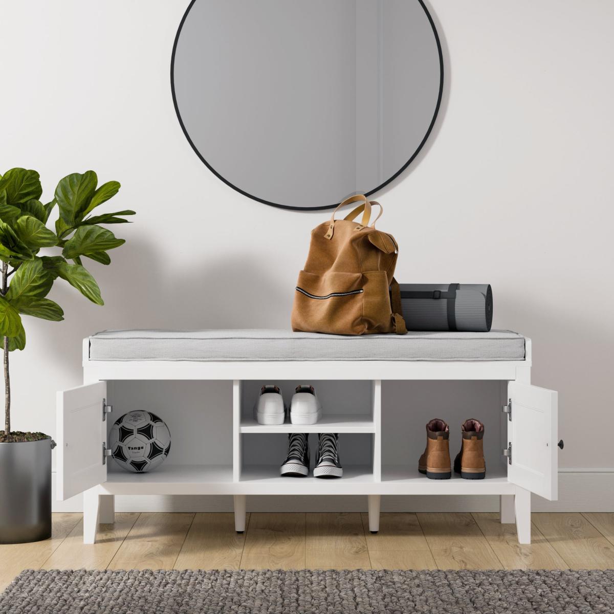Lynton Storage Bench White White – image 3