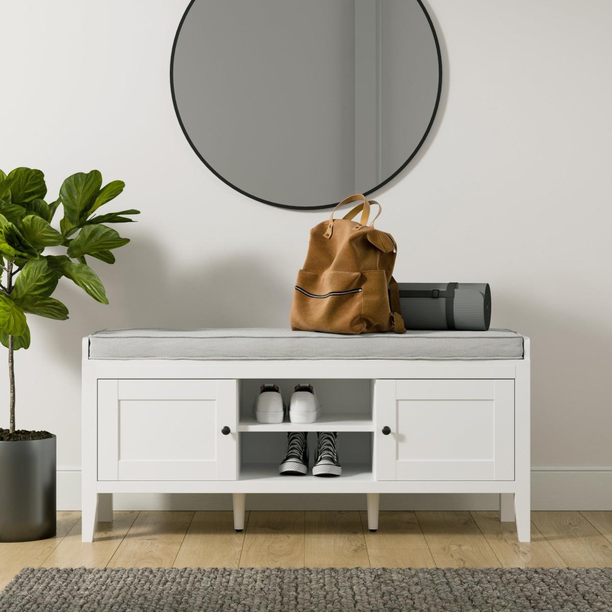 Lynton Storage Bench White White – image 1