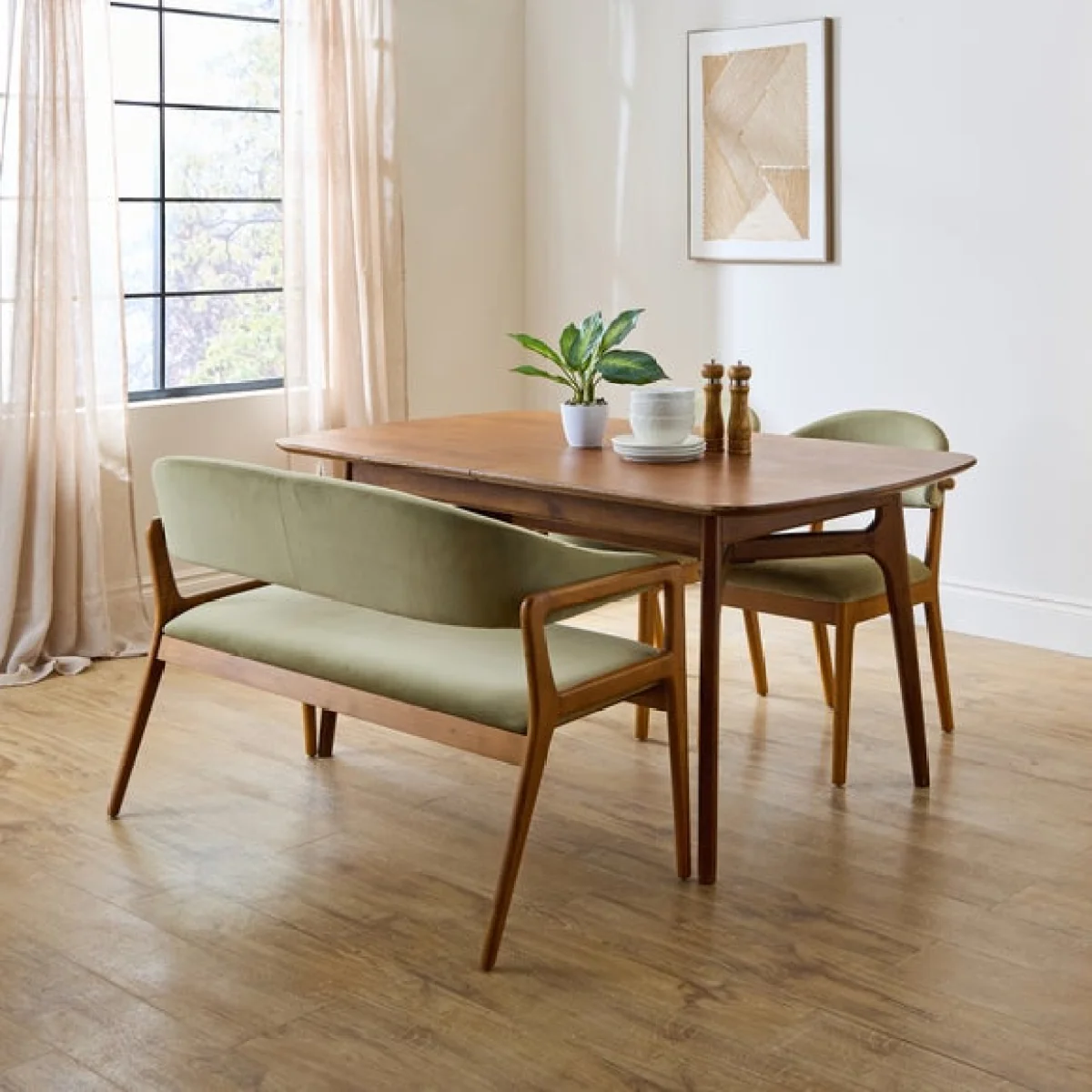 Hugh Dining Bench, Velvet – image 2