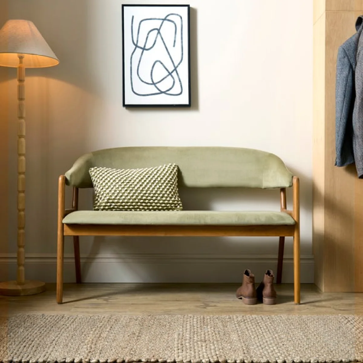 Hugh Dining Bench, Velvet – image 4