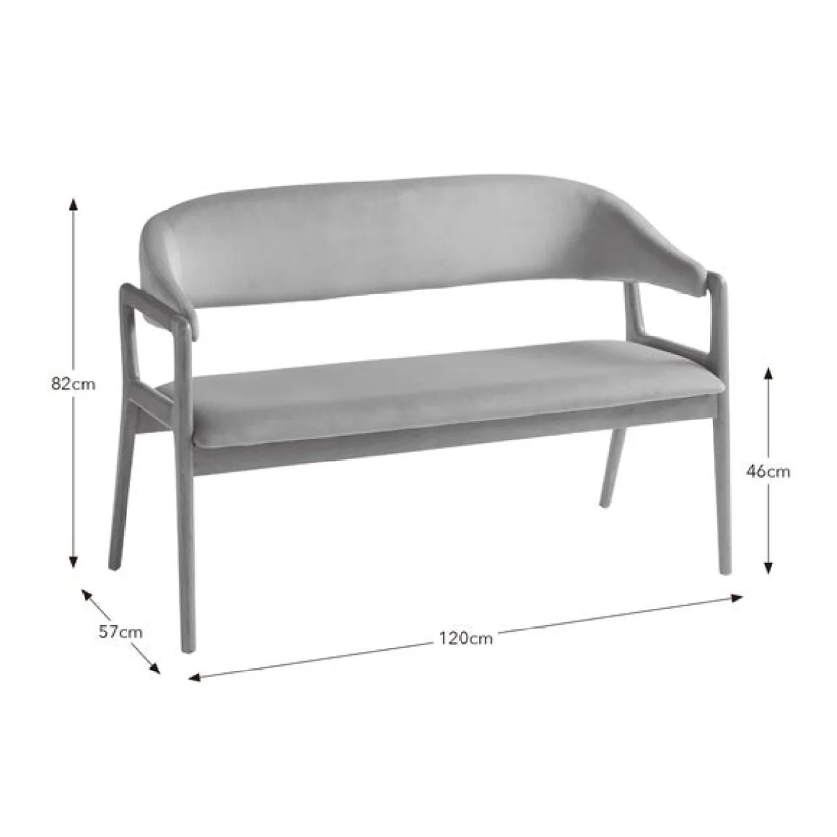 Hugh Dining Bench, Velvet – image 7
