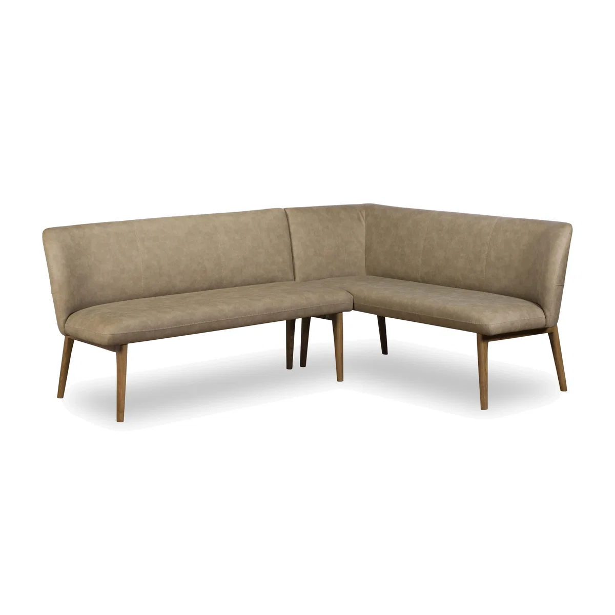 Sansa Faux Leather Right Hand Facing Corner Dining Bench with Wooden Legs - In Time for Christmas – image 1