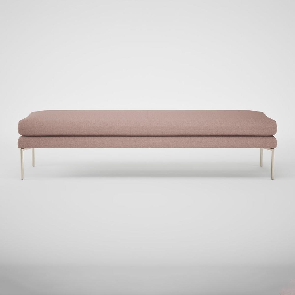 Heal's Matera Bench 180cm Siena Cotton Dusky Pink Stainless Steel Foot – image 2