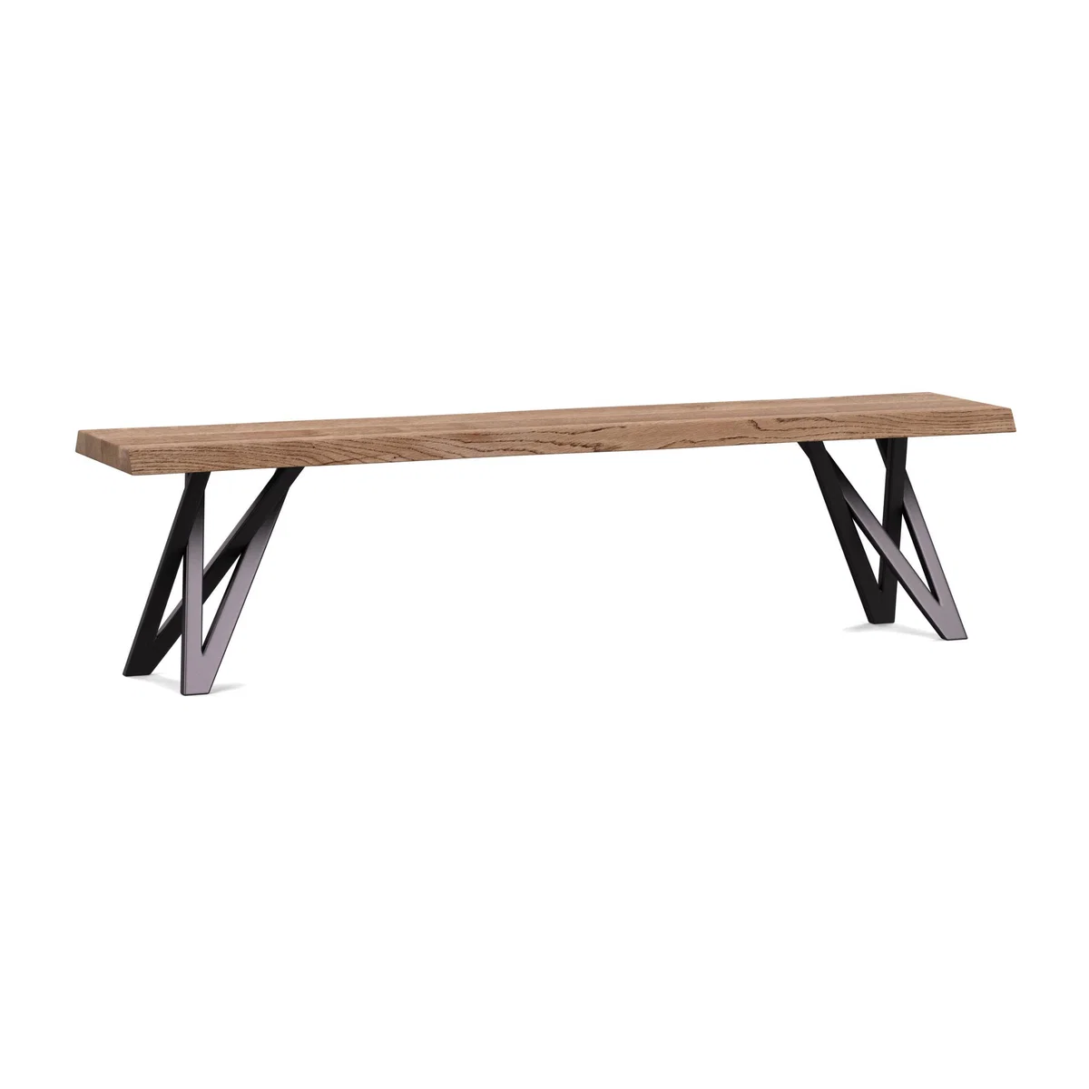 Heal's Vienna Bench 200x35cm Grey Oiled Oak Straight Edge Filled - Heal's UK Furniture – image 1