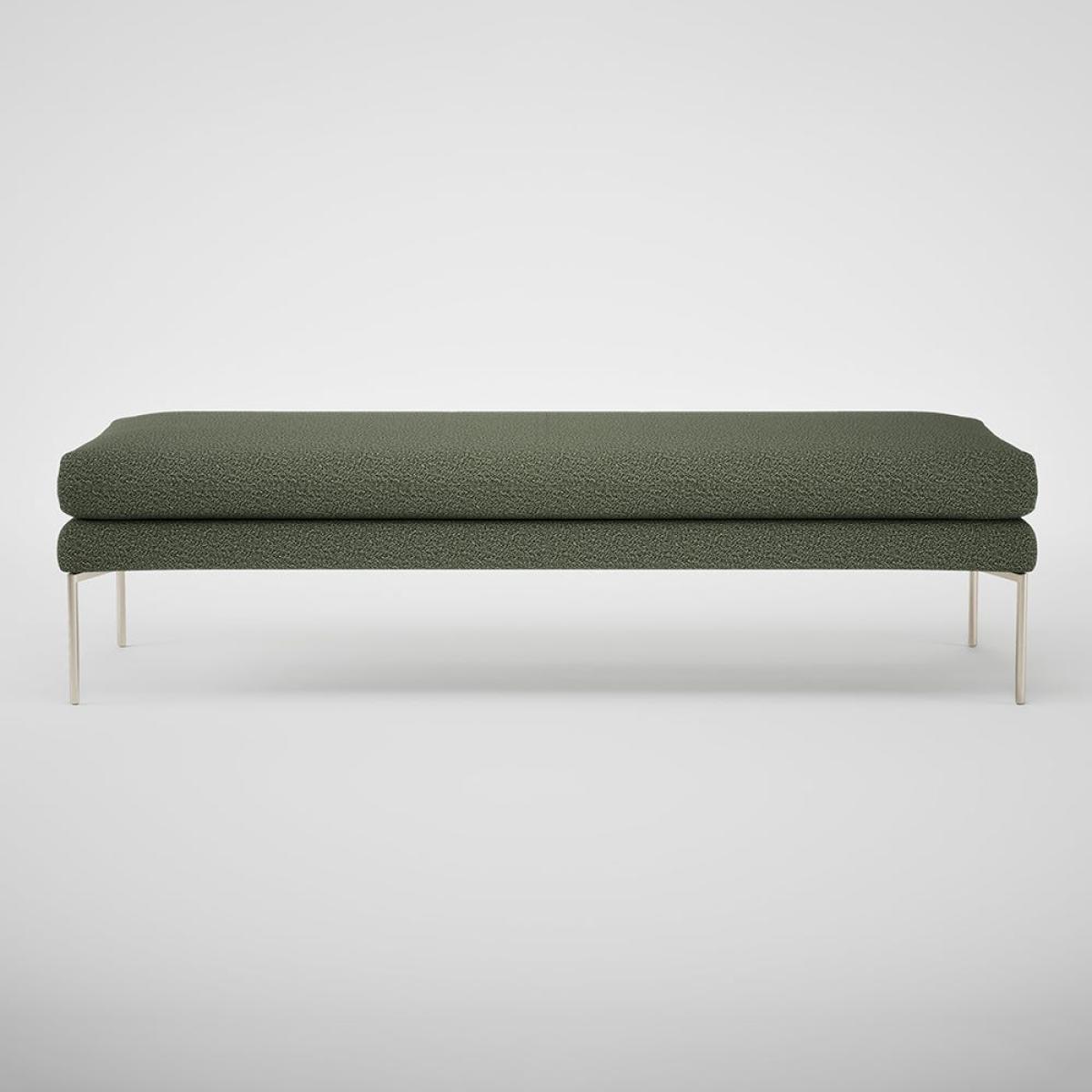Heal's Matera Bench 160cm Loop Boucle Forest Stainless Steel Foot – image 2