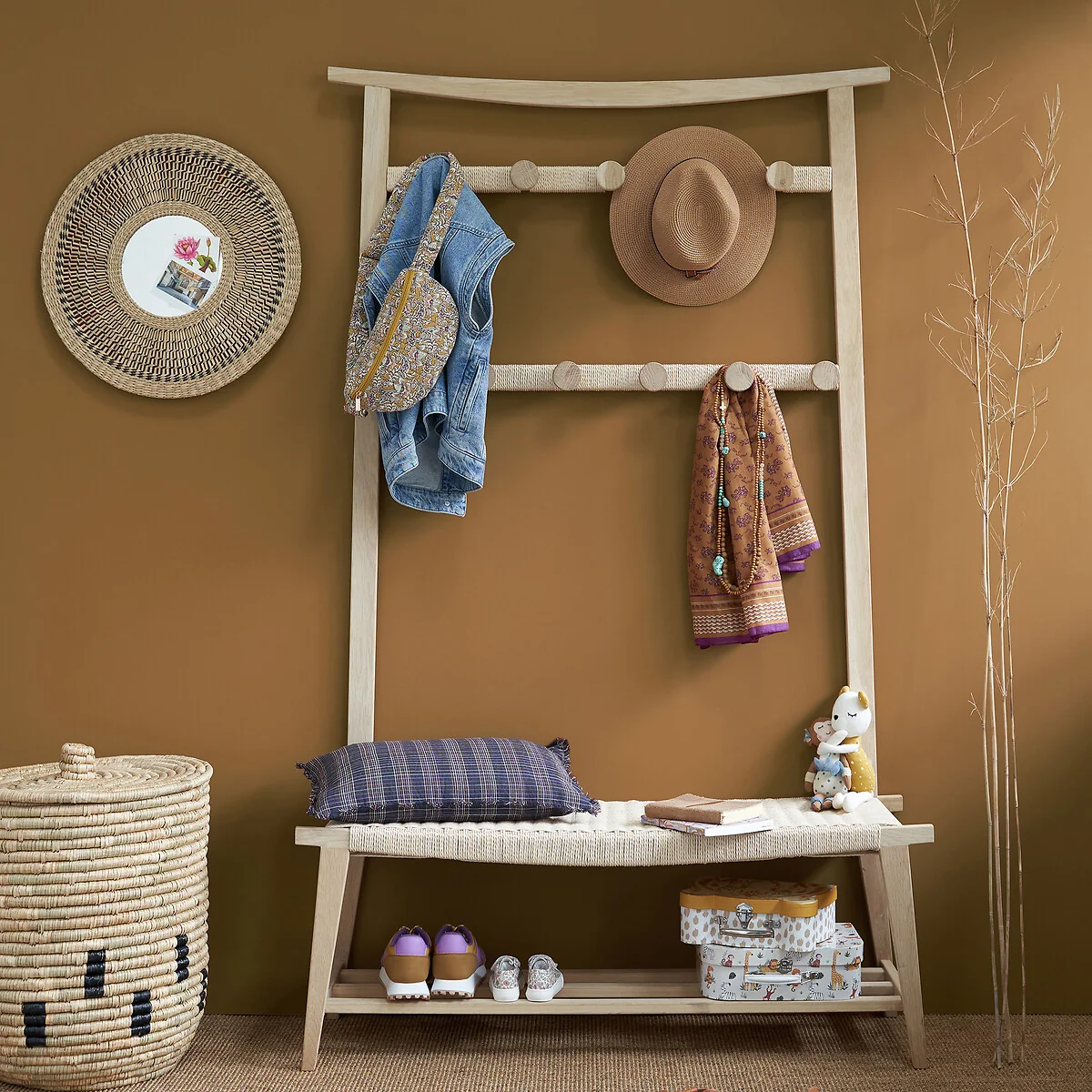 Kioto Solid Oak Hallway Storage Bench – image 3