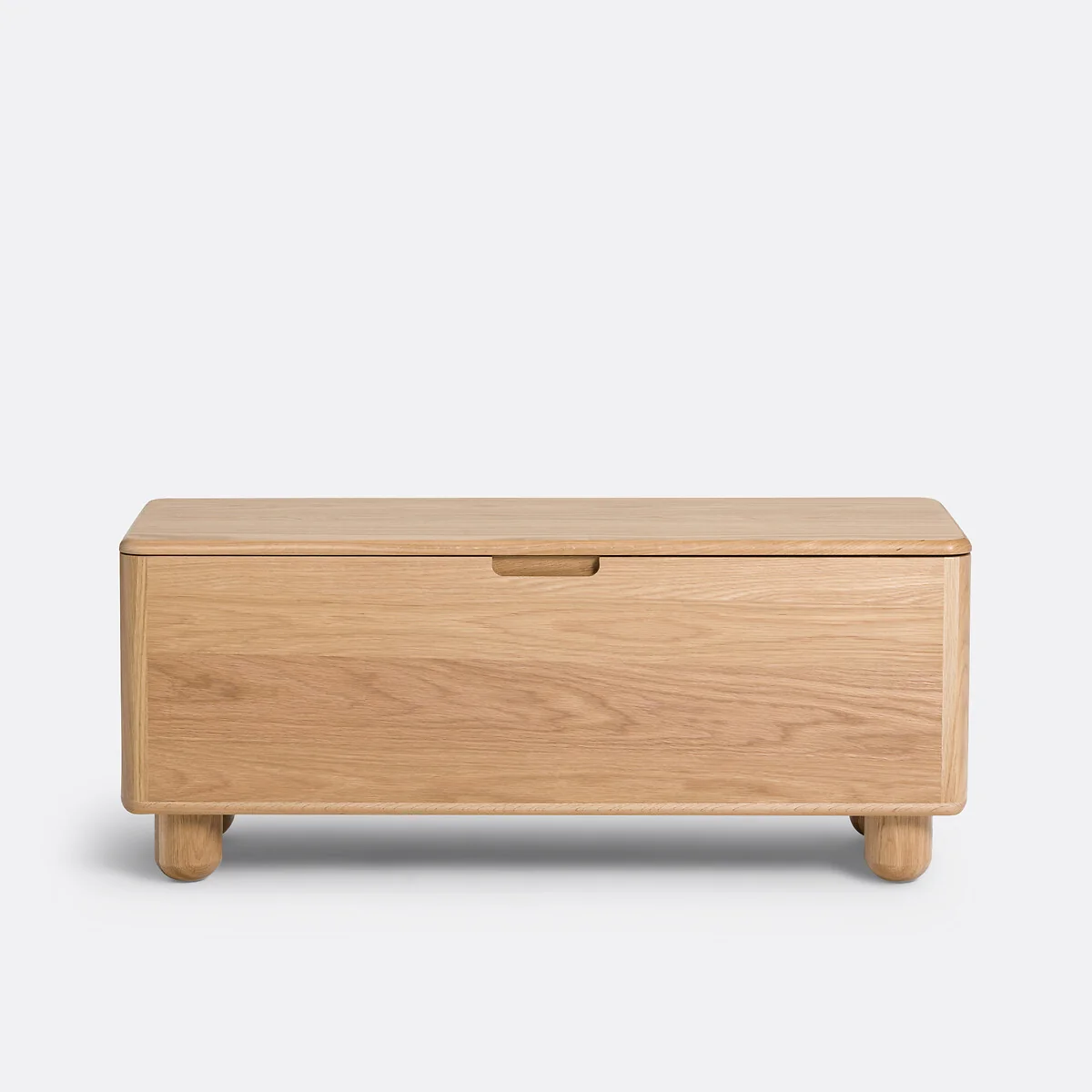 Piero Rounded Oak Bench/Storage Chest – image 4