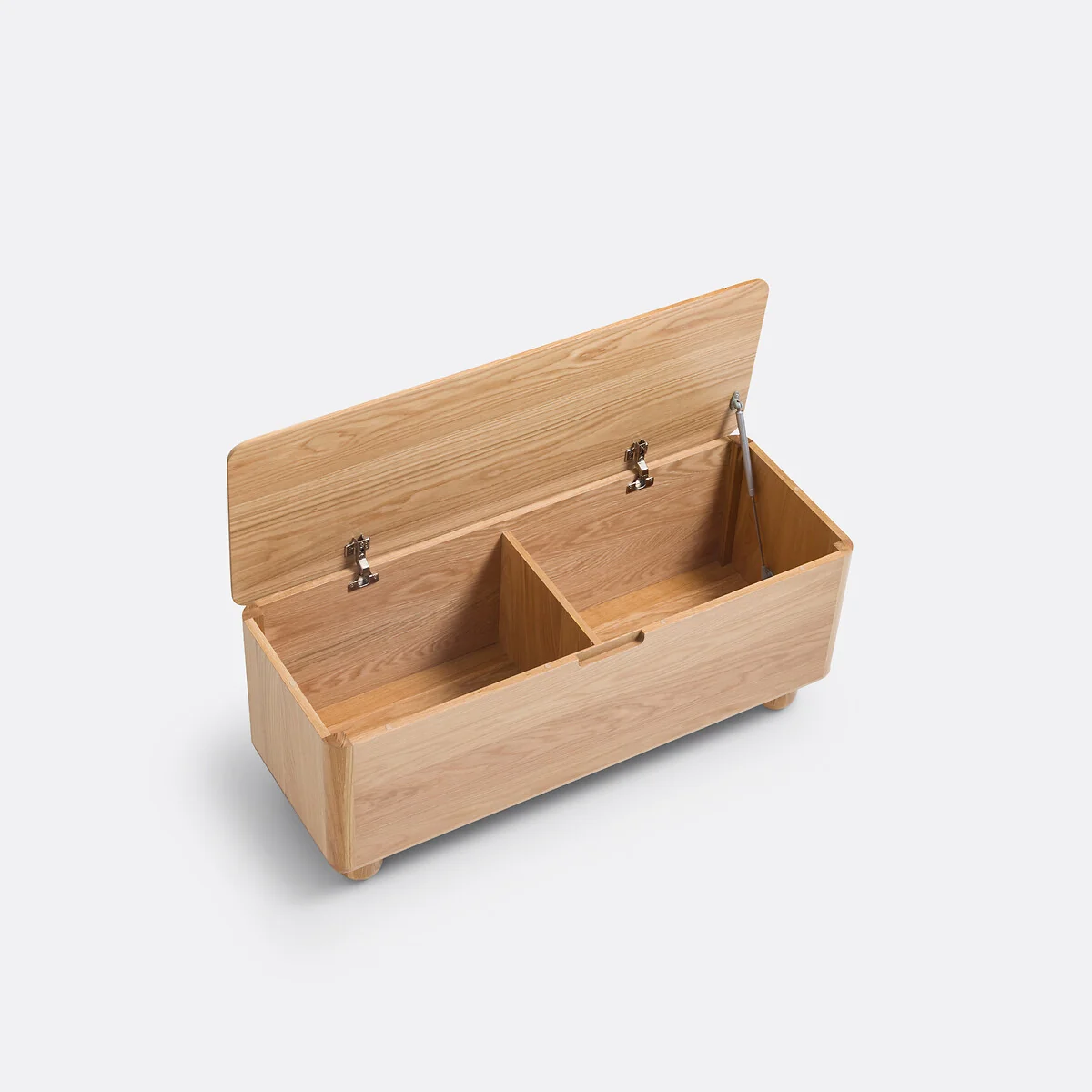 Piero Rounded Oak Bench/Storage Chest – image 5