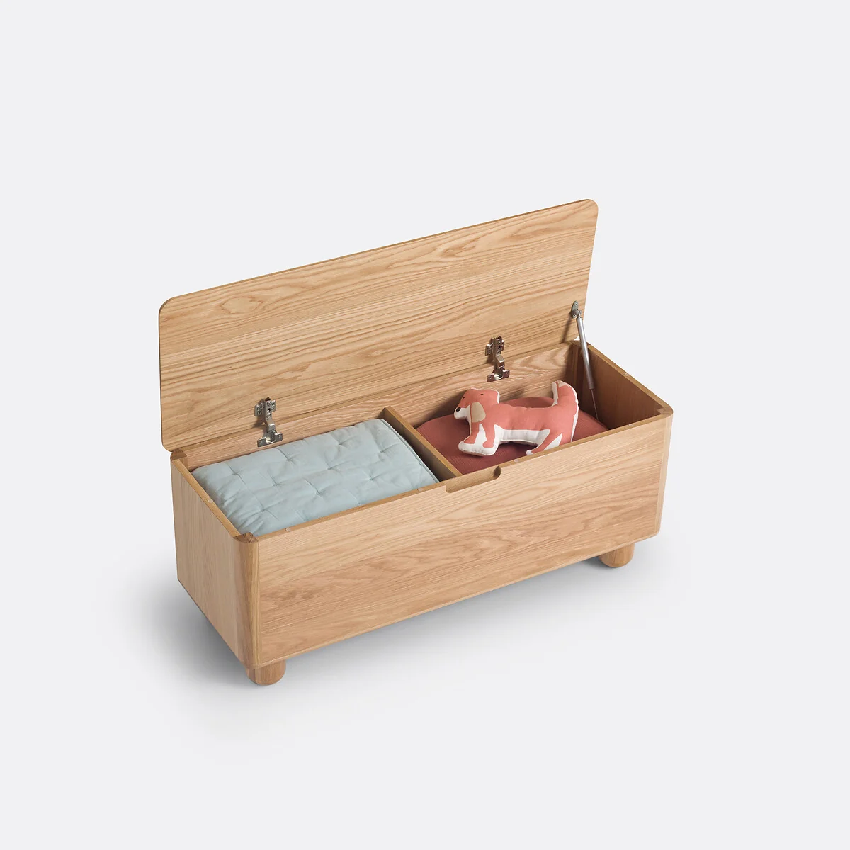 Piero Rounded Oak Bench/Storage Chest – image 6