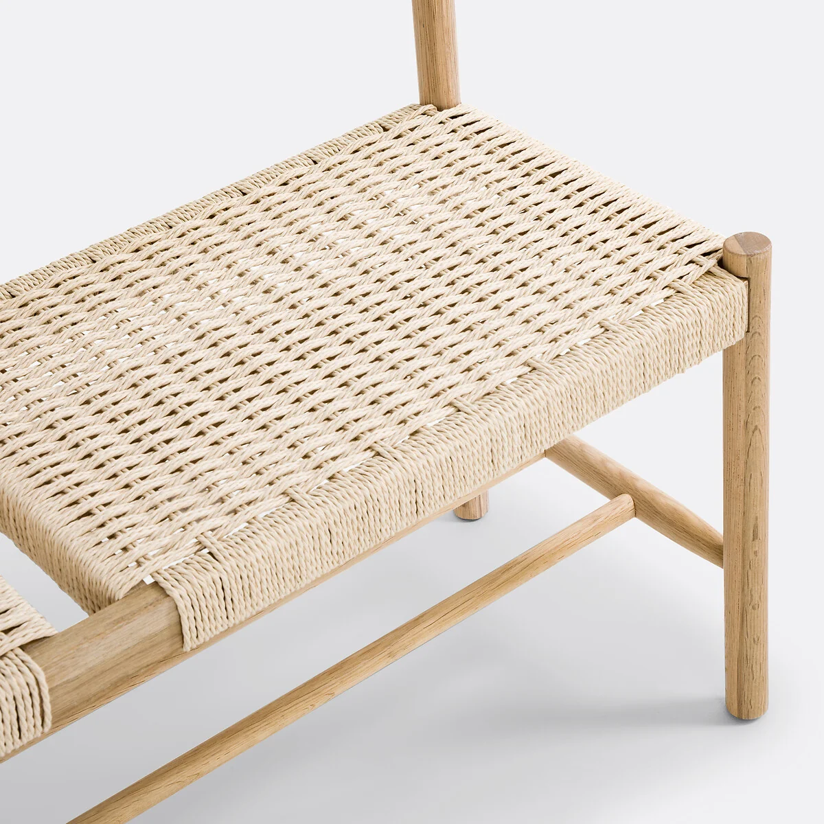 Taga Solid Oak & Rope Hallway Coat Bench – image 5