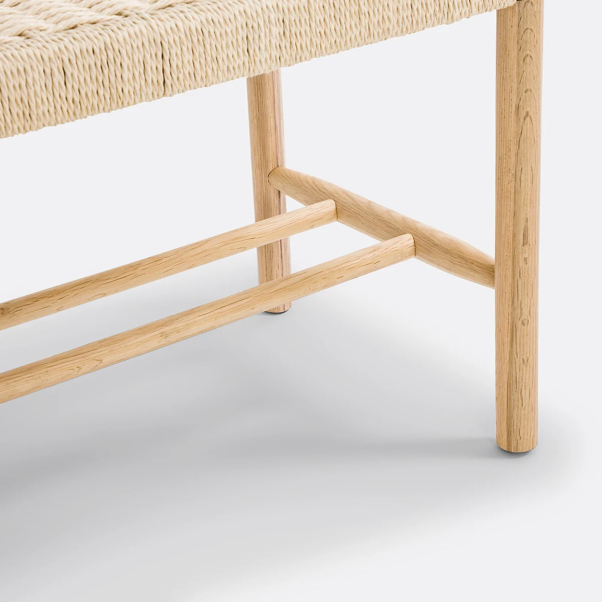 Taga Solid Oak & Rope Hallway Coat Bench – image 7