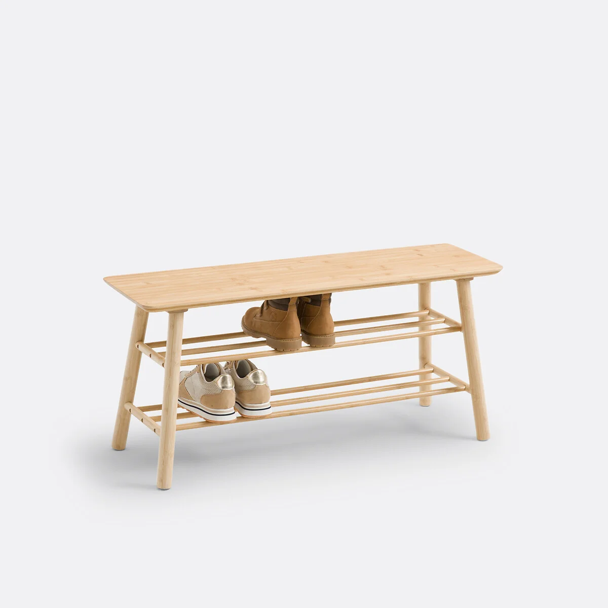 Ivo Bamboo Entrance Bench with Shoe Storage – image 3