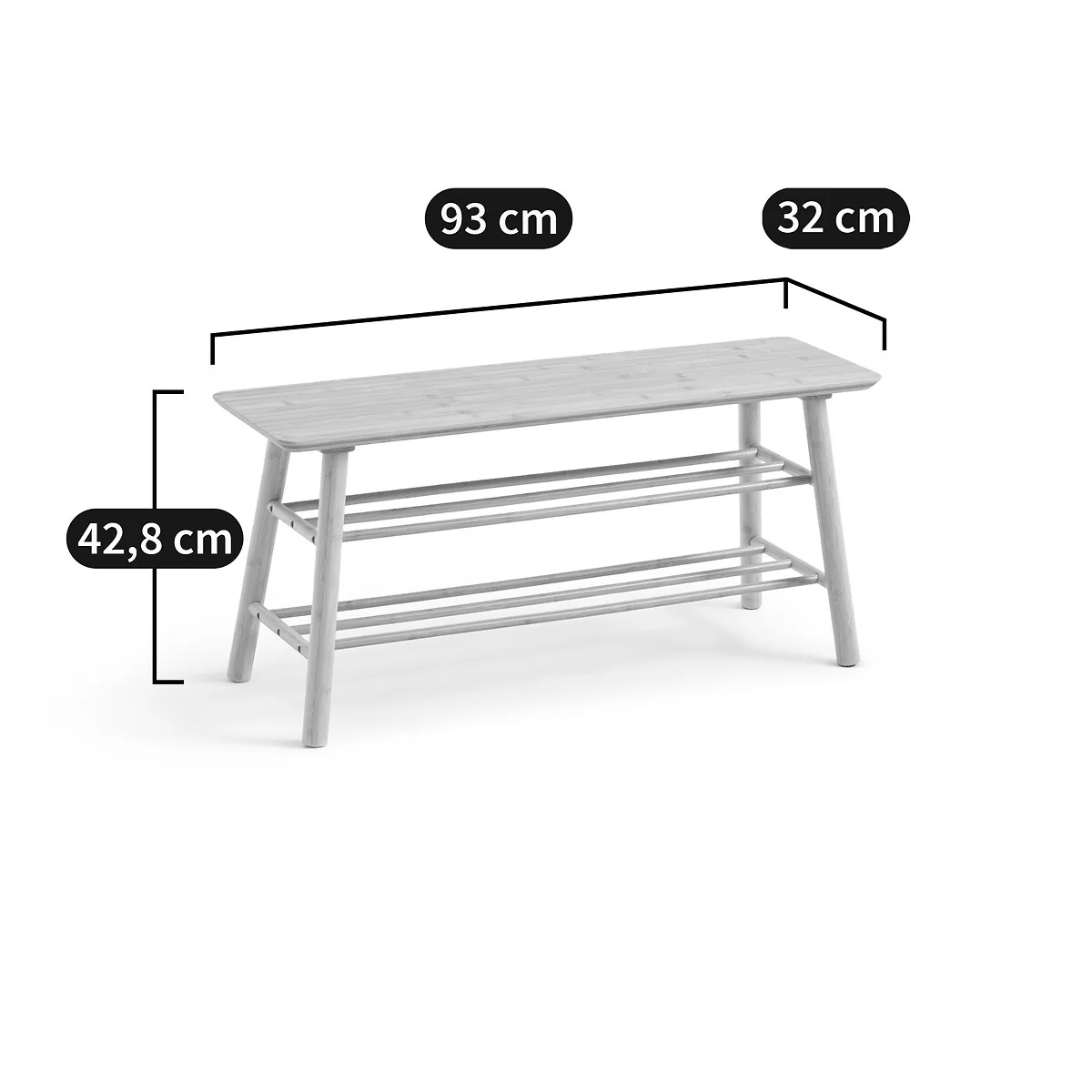 Ivo Bamboo Entrance Bench with Shoe Storage – image 8
