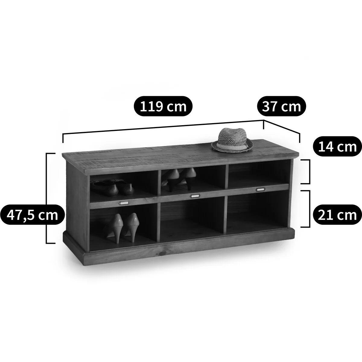 The Lindley Pine Hallway Bench – image 5