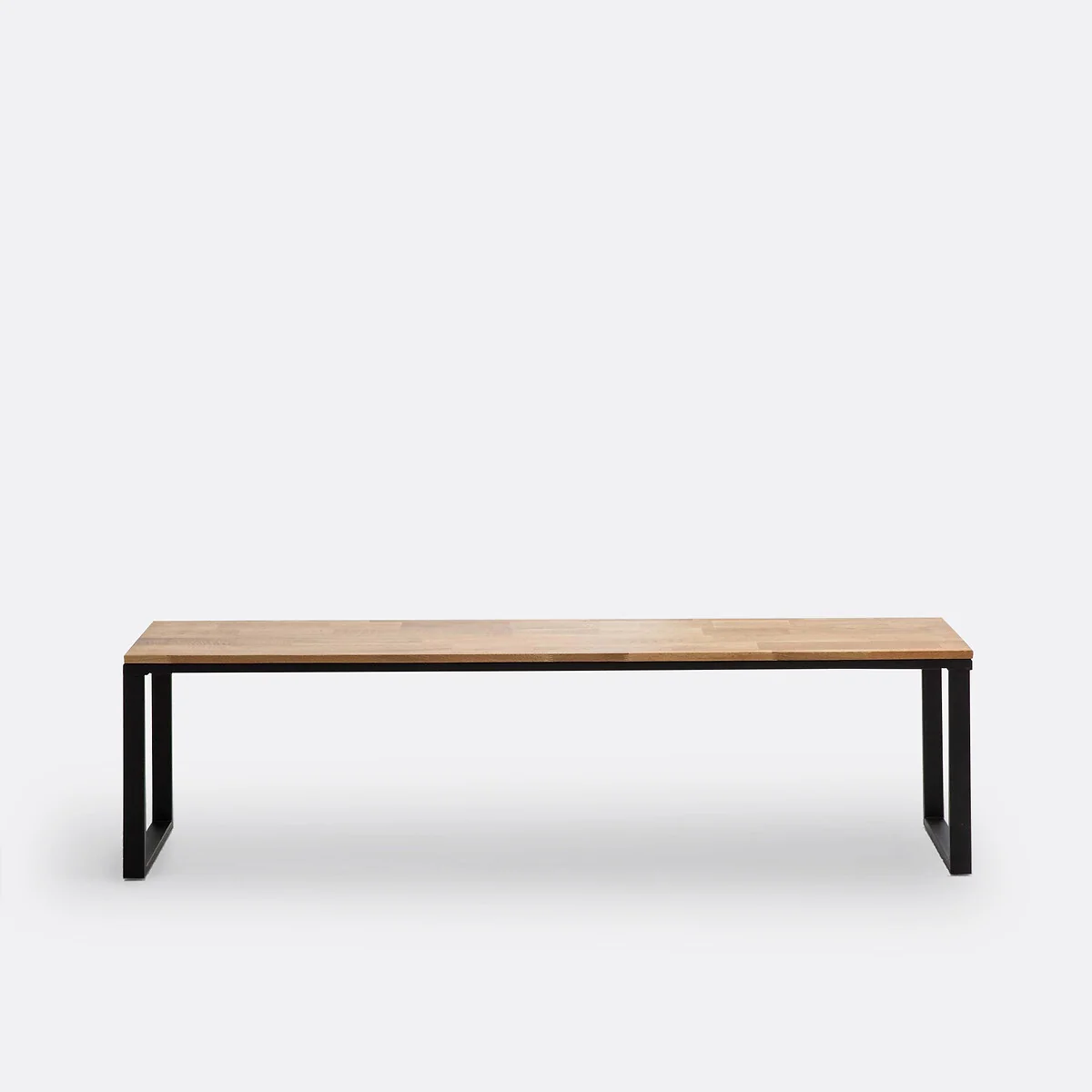 Hiba Solid Oak & Metal Bench – image 2