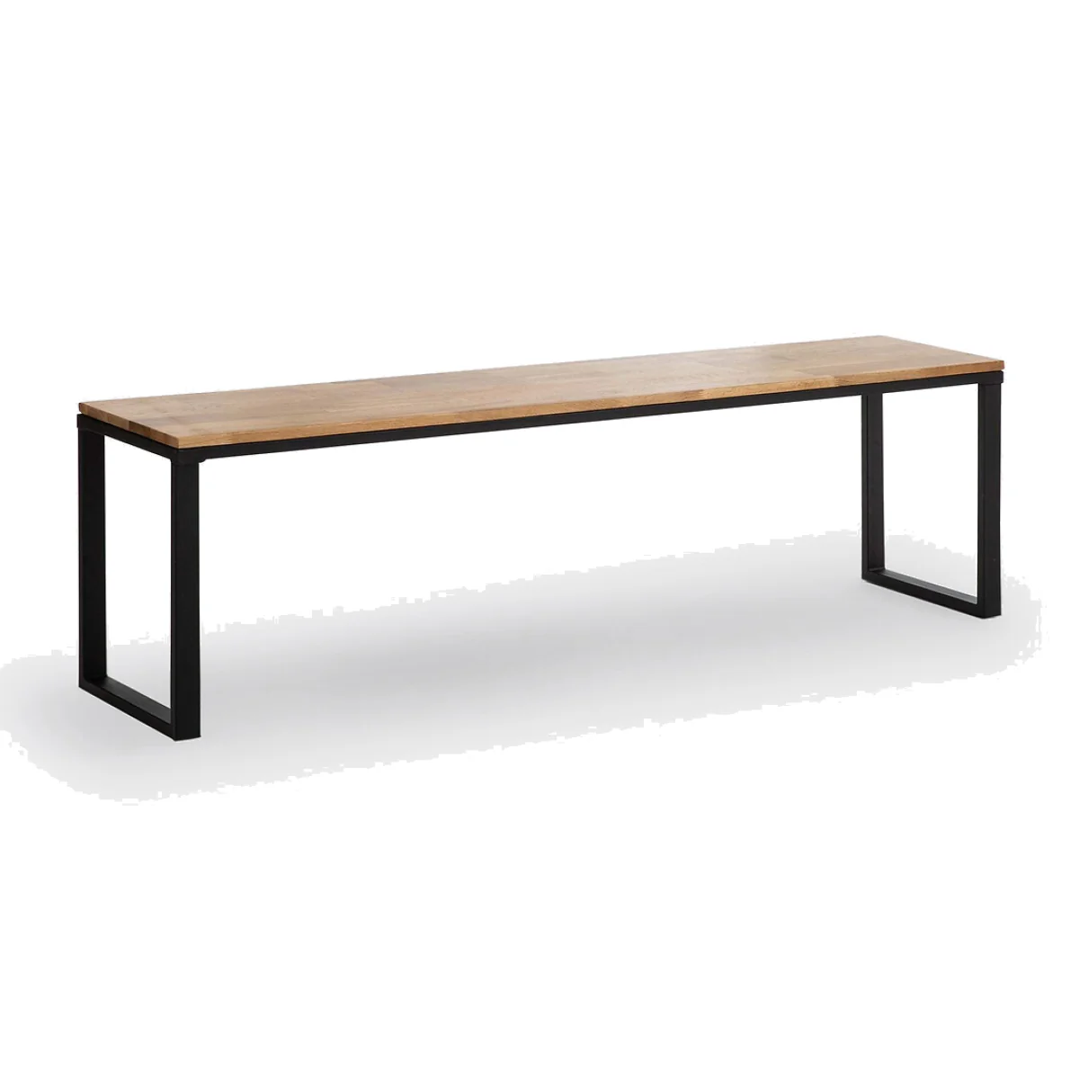 Hiba Solid Oak & Metal Bench – image 1