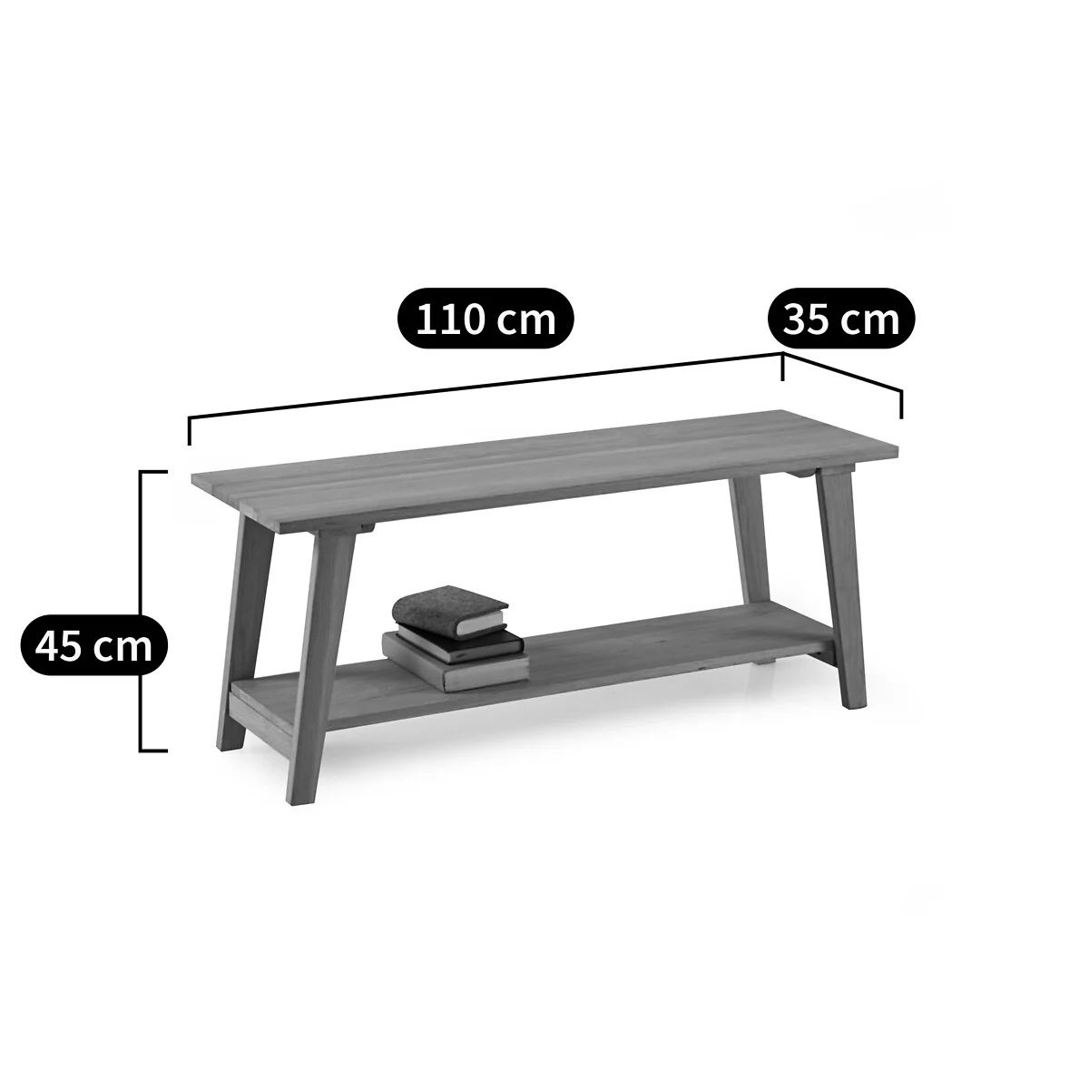 Oaky Hallway Bench – image 4