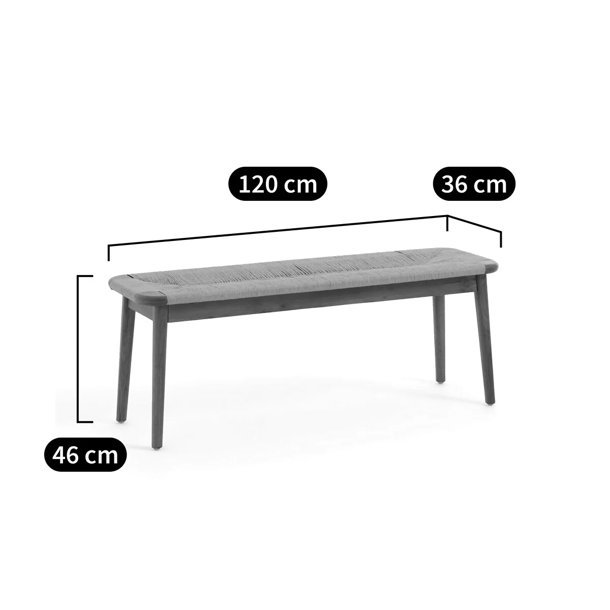 Pipo Oak & Rope Bench – image 5