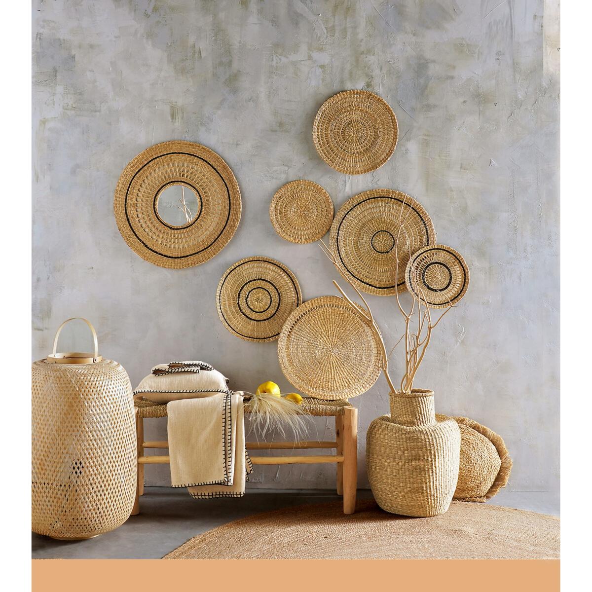 Ghada Bench in Raw Willow Wood and Braided Doum – image 6