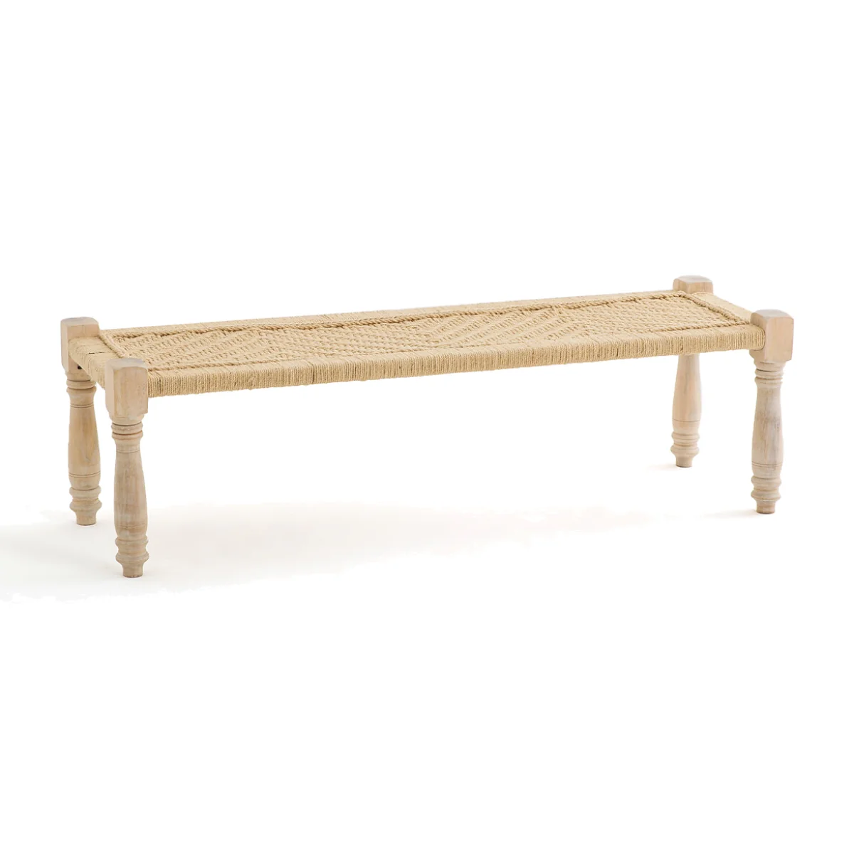 Adas Indian Style Bench in Mango Wood Rope – image 1