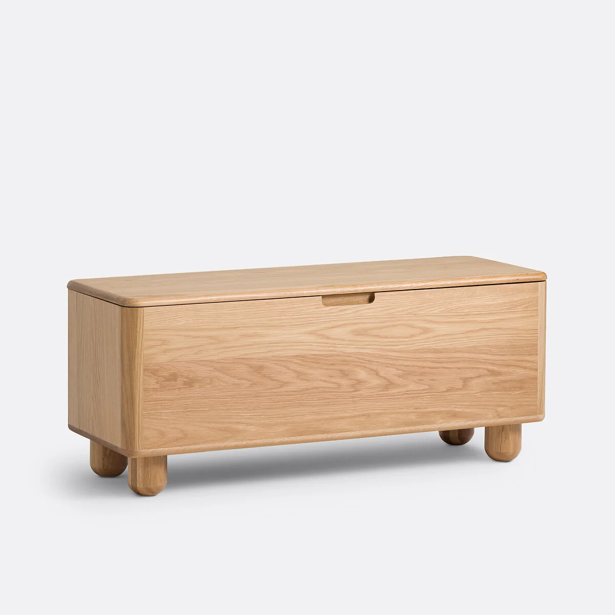 Piero Rounded Oak Bench/Storage Chest – image 2