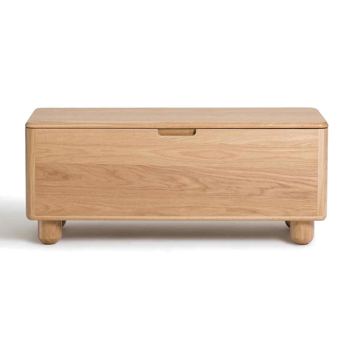 Piero Rounded Oak Bench/Storage Chest – image 1
