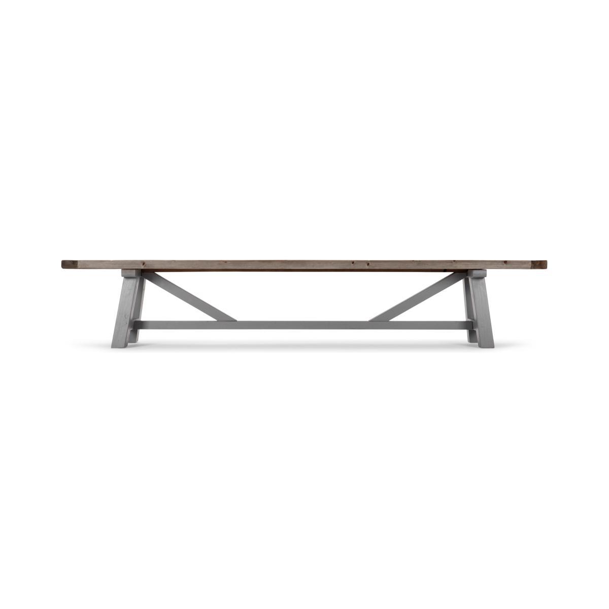 Iona Extra Large Bench, Solid Pine and Grey – image 2