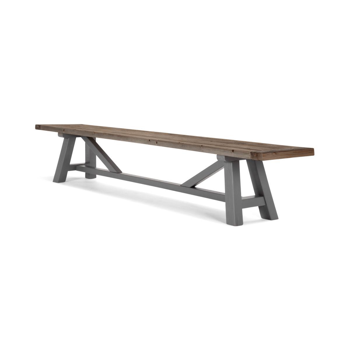Iona Extra Large Bench, Solid Pine and Grey – image 3