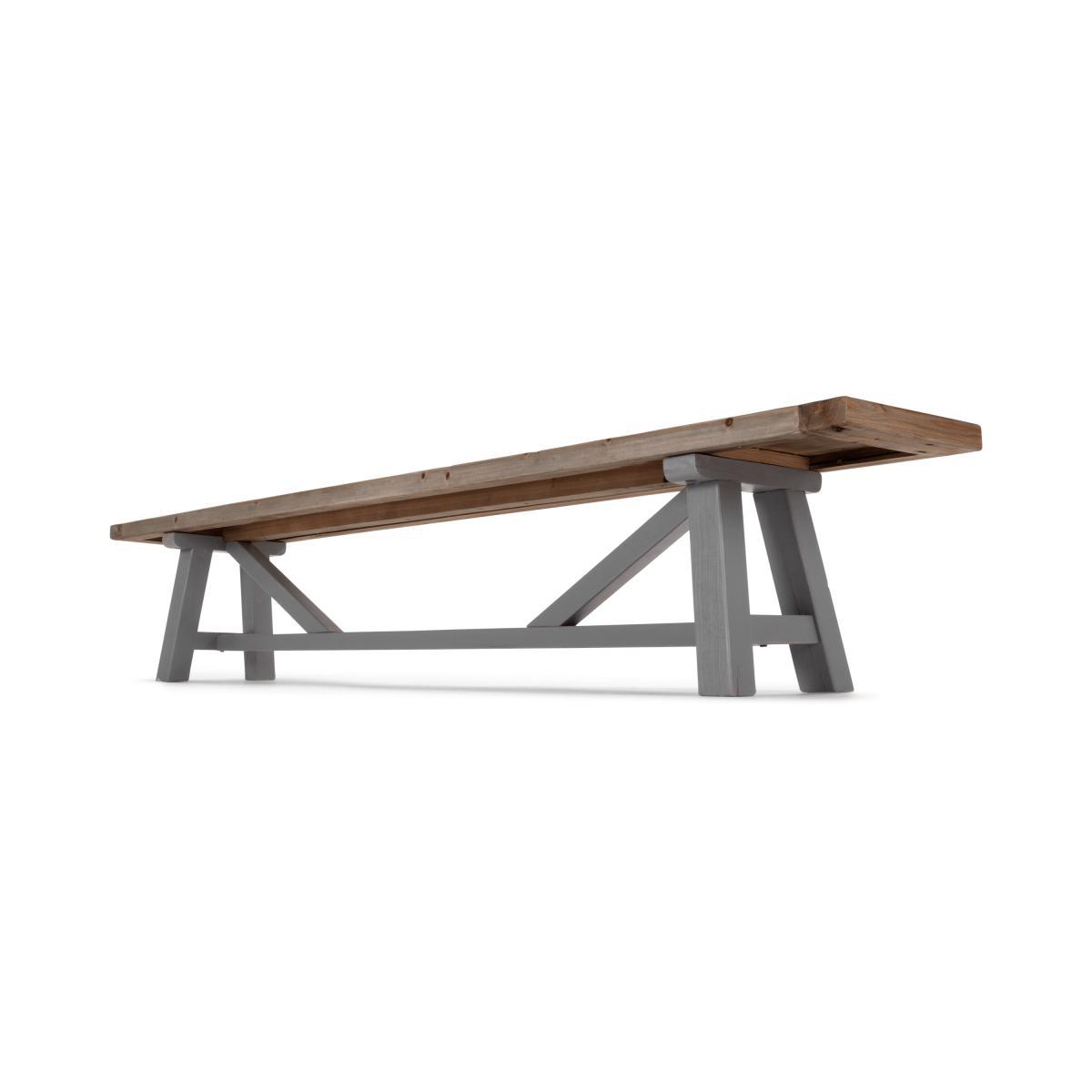 Iona Extra Large Bench, Solid Pine and Grey – image 6