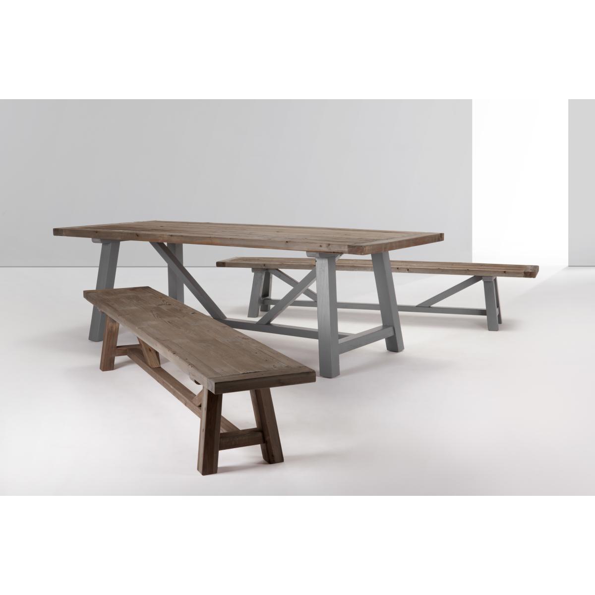 Iona Extra Large Bench, Solid Pine and Grey – image 8