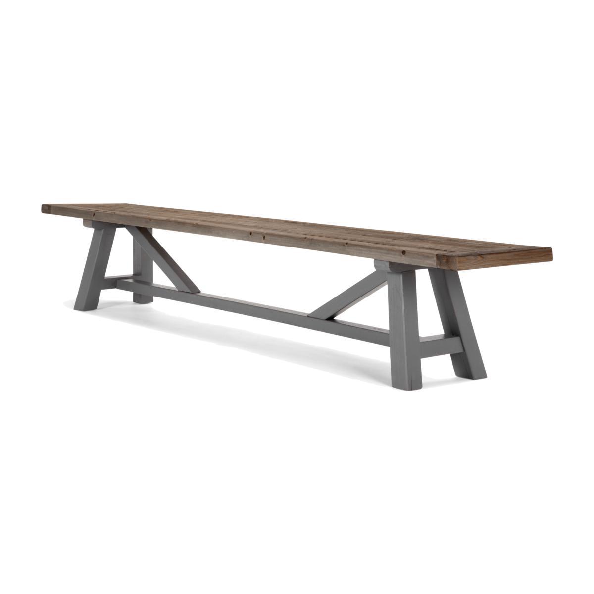 Iona Extra Large Bench, Solid Pine and Grey – image 1