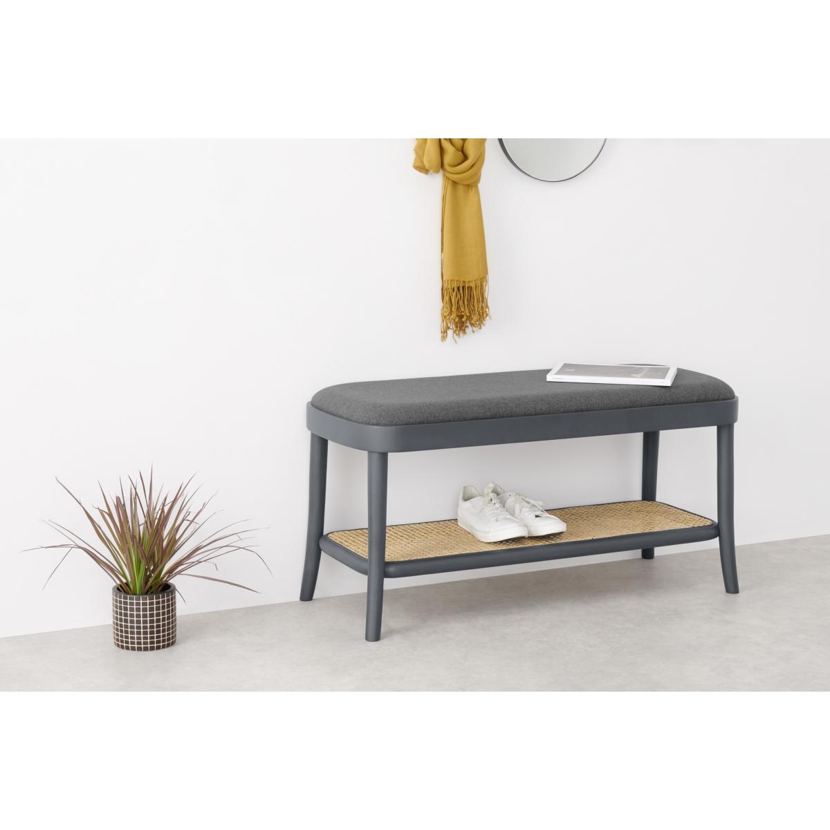 Raleigh Storage Bench, Rattan and Charcoal – image 4