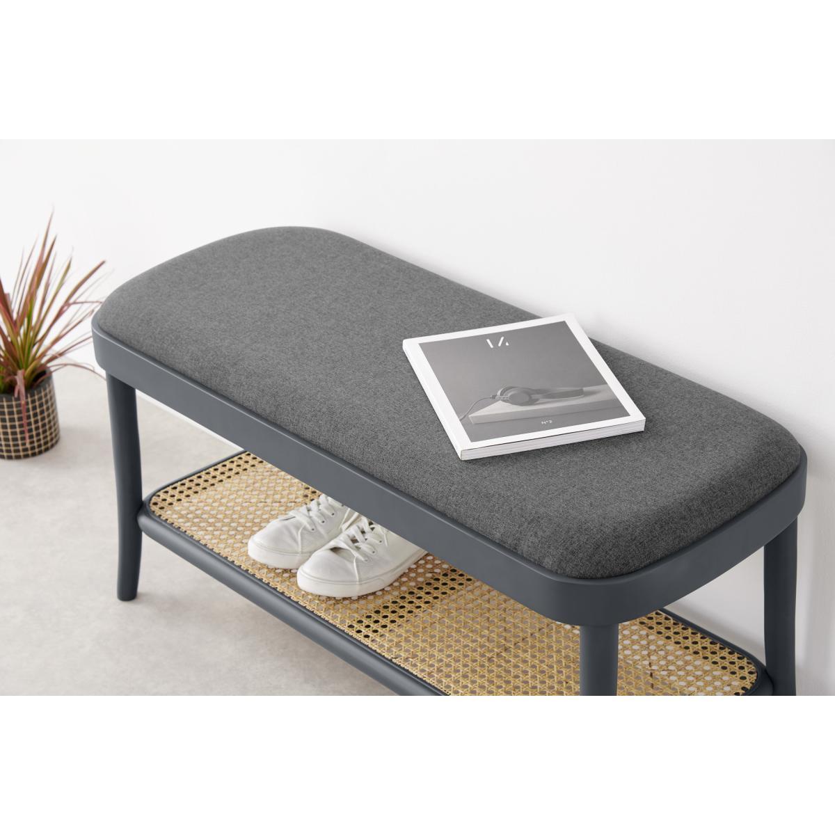 Raleigh Storage Bench, Rattan and Charcoal – image 5